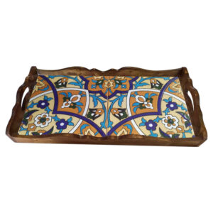 Karen Wooden Serving Tray – Traditional Persian Motif Decorative Tray
