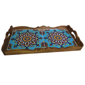 Nila Handmade Wooden Serving Tray – Traditional Persian Design Tray