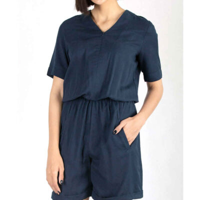 Women's Navy Blue Casual Romper with Short Legs for Comfortable Summer and Everyday Wear