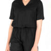 Overall Casual Romper for Women with Short Leg Navy Blue