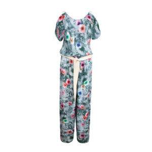 Floral Jumpsuit with Side Belt for Women Paradise
