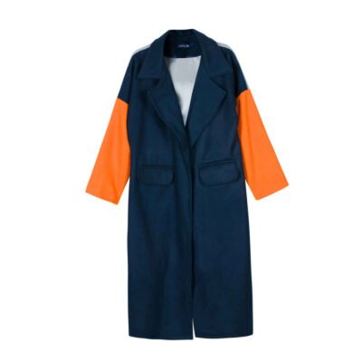 Women's Cotton Double Breasted Overcoat with Classic Lapels