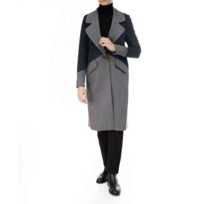 Women's Wool Double Breasted Overcoat with Classic Lapels