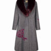 Double Breasted Wool Overcoat for Women with Fur Collar – Elegant & Warm