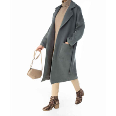 Women's Cotton Double Breasted Overcoat with Tailored Silhouette
