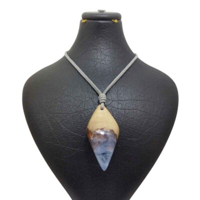 Handcrafted Wood & Resin Pendant Necklace - Bita Artisan Design