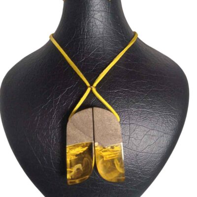Handcrafted Wood & Resin Pendant Necklace - Kooh Bold Design