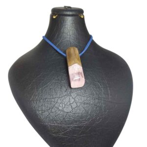 Wood & Resin Necklace Handcrafted Artistic Bold Style Snow