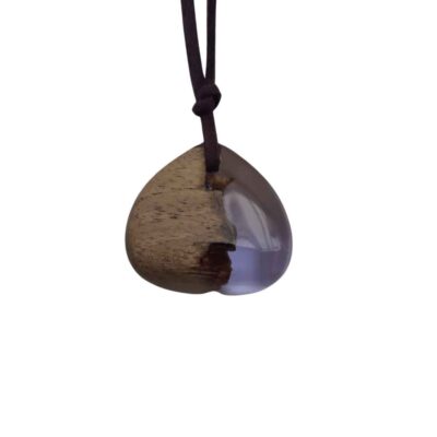 Handcrafted Wood & Resin Pendant Necklace - Violet Artisan Design
