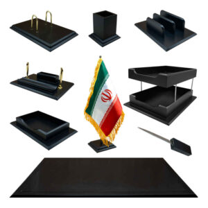 9-Piece Wooden Office Desk Organizer Accessories