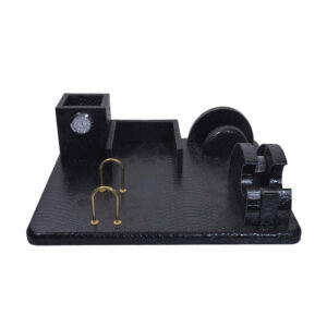Leather Office Desk Organizer Set – Black