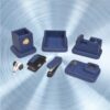 Blue Leather Office Desk Organizer Set - 8 Pieces