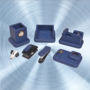 Blue Leather Office Desk Organizer Set – 8 Pieces