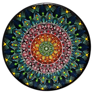 Decorative Pottery Wall Plate Hand-Painted Dot Art Baran