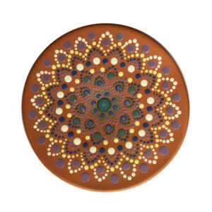 Decorative Pottery Wall Plate Hand-Painted Dot Art Donya