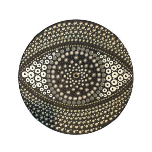 Decorative Pottery Wall Plate Hand-Painted Dot Art Eyes