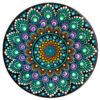 Decorative Pottery Wall Plate Hand-Painted Dot Art Geometric