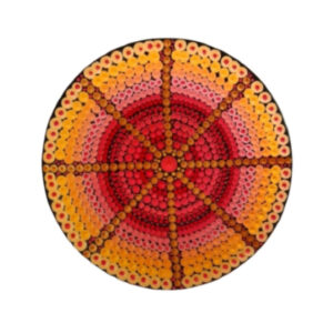 Decorative Pottery Wall Plate Hand-Painted Dot Art Hasti