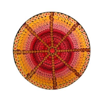 Hand-Painted Persian Pottery Decorative Display Plate, Hasti Dot Painting Art