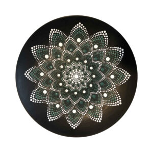 Decorative Pottery Wall Plate Hand-Painted Dot Art Jungle