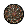 Decorative Pottery Wall Plate Hand-Painted Dot Art Orange