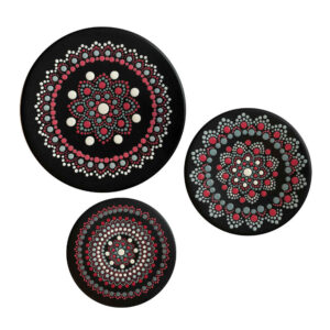 Decorative Pottery Plate Hand-Painted Dot Art Maryam Suitable for Wall Decor