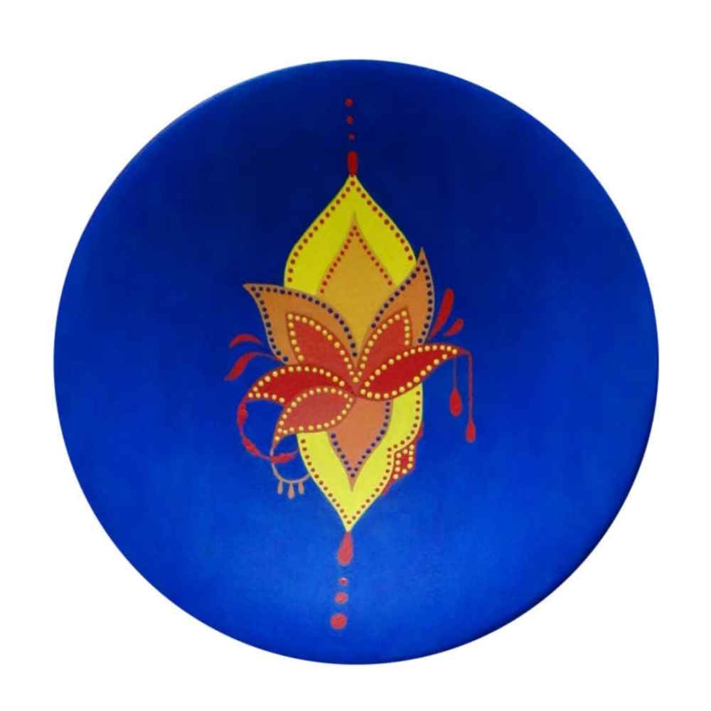 Decorative Pottery Wall Plate Hand-Painted Dot Art Zina