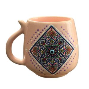 Artistic Handcrafted Ceramic Mug – Dot Art Pattern, Taha Model