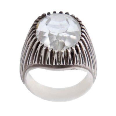 Dur-e Najaf Silver Gemstone Ring for Men – Emad Model, Traditional Persian Design