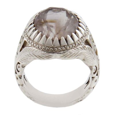 Dur-e Najaf Silver Gemstone Ring for Men – Milad Model, Traditional Persian Design
