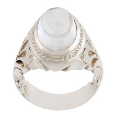 Dur-e Najaf Silver Gemstone Ring for Men – Sepehr Model, Traditional Persian Design
