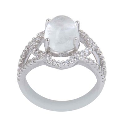 Dur-e Najaf Silver Gemstone Engagement Ring for Women – Bliss Hanieh Model, Bohemian Design