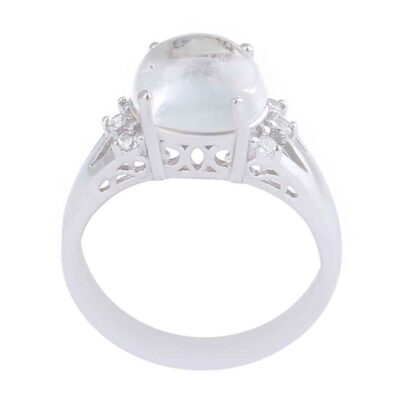 Dur-e Najaf Silver Gemstone Engagement Ring for Women – Bliss Hoora Model, Bohemian Design