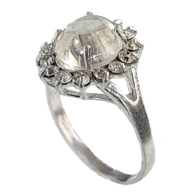 Dur-e Najaf Silver Gemstone Engagement Ring for Women – Bliss Nasrin Model, Bohemian Design