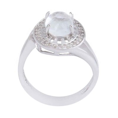 Dur-e Najaf Silver Gemstone Engagement Ring for Women – Bliss Raha Model, Bohemian Design