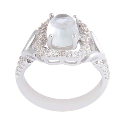 Dur-e Najaf Silver Gemstone Engagement Ring for Women – Bliss Reyhan Model, Bohemian Design