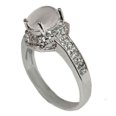 Dur-e Najaf Silver Gemstone Engagement Ring for Women – Bliss Tara Model, Bohemian Design