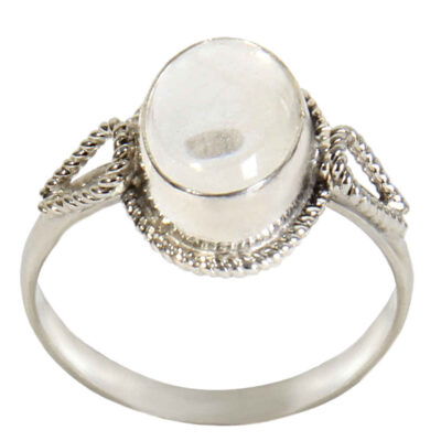 Dur-e Najaf Silver Gemstone Engagement Ring for Women – Zahra Model, Bohemian Design