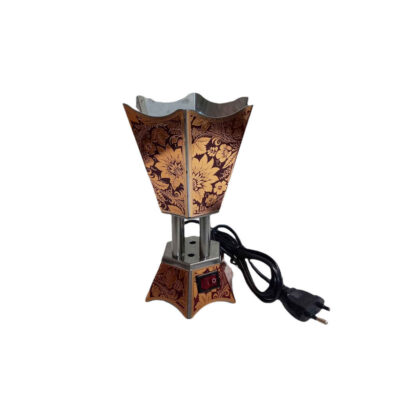 Portable Electric Bakhoor Burner and Incense Heater Metal Floral Alma Design