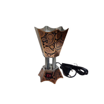 Portable Electric Bakhoor Burner and Incense Vaporizer Metal Paisley Pattern