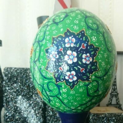 Persian Decorative Hand Painted Ostrich Egg Shell - Tazhib
