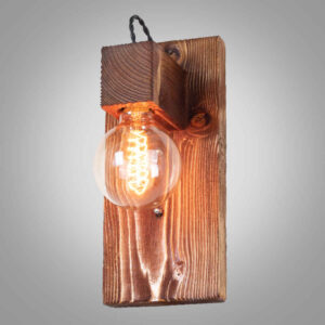 Modern Wooden Wall Sconce – G19 Minimalist Brown Wood
