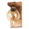Modern Wooden Wall Sconce - G18 Geometric Brown Wood