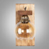 Modern Wooden Wall Sconce - G18 Geometric Brown Wood