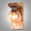 Modern Wooden Wall Sconce - G18 Geometric Brown Wood
