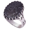 Islamic Hematite Silver Ring Hadid Gemstone for Men Abass
