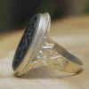 Islamic Hematite Silver Ring Hadid Gemstone for Men Asil