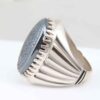 Islamic Hematite Silver Ring Hadid Gemstone for Men Hakaki