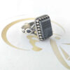 Islamic Hematite Silver Ring Hadid Gemstone for Men Hami