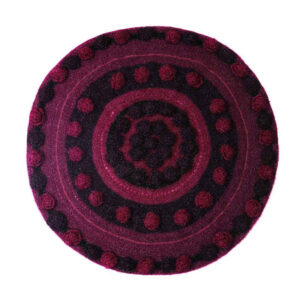 Handwoven Boho Macrame Floor Rug – Rose Pattern